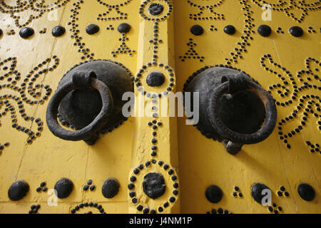 Tunesien, Tunis, Tür, gelb, Tür wundervollen, Detail, Stockfoto