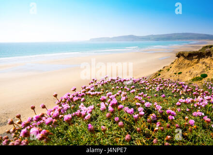 Hell es Mund (Porth Neigwl) ein beliebter Surfstrand an der Spitze der Halbinsel Lleyn (Llyn) in Gwynedd, Nordwales Stockfoto