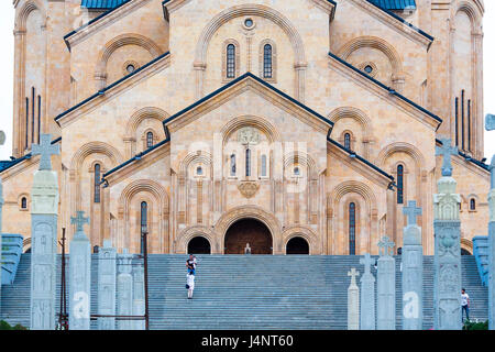 Sameba oder die Heilige Dreifaltigkeit Kathedrale von Tiflis in der georgischen Hauptstadt. Stockfoto