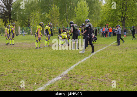 Fußball-Teams bereit, Snap Stockfoto
