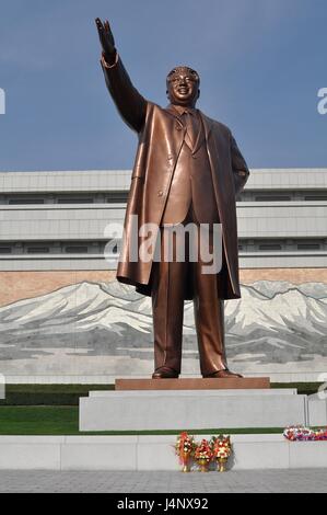 Mansudae Grand Denkmal - Kim Il-sung Stockfoto