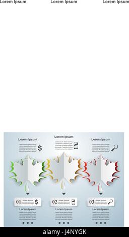 Blatt 6 geschnittenen Papier Infografik Stock Vektor