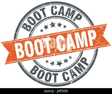 Boot Camp Runde Grunge Band Stempel Stock Vektor