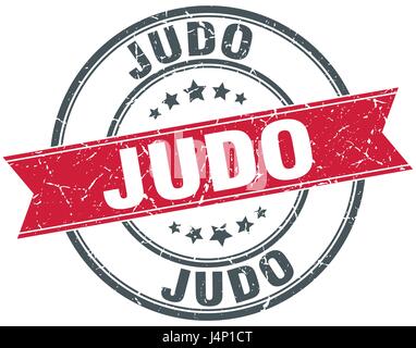 Judo Runde Grunge Band Stempel Stock Vektor