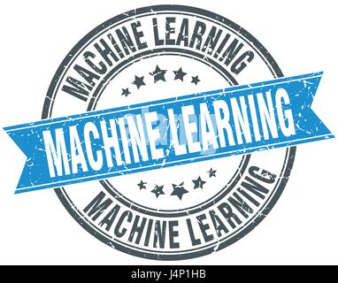 Machine learning-Runde Grunge Band Stempel Stock Vektor