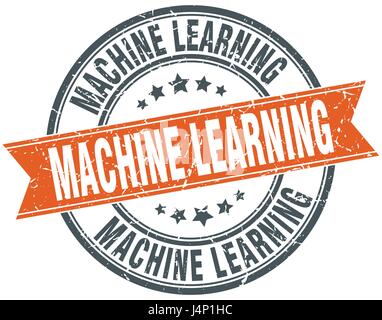 Machine learning-Runde Grunge Band Stempel Stock Vektor