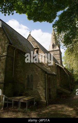 Blick auf die Rückseite des St. Maria die Jungfrau Kirche, Shincliffe Dorf, Durham, England, UK Stockfoto