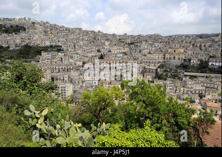 Italien, Insel Sizilien, Modica, Modica Alta, Blick auf die Stadt, Stockfoto