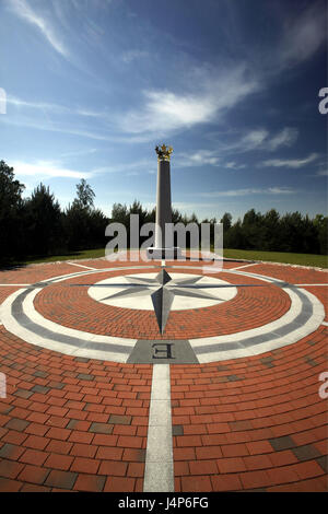 Litauen, Region Vilnius, Skulptur, Zentrum Europas, Stockfoto