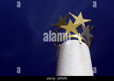 Litauen, Region Vilnius, Skulptur, Zentrum von Europa, Detail, Himmel, Stockfoto