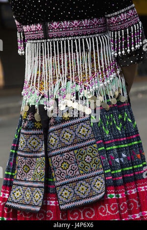 Thailand, goldene oben, Chiang Mai, Frau, Folklore Kleidung, Detail, Stockfoto