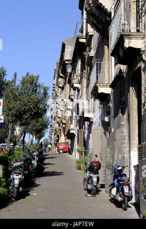 Italien, Insel Sizilien, Catania, via Crociferi, Terrasse, Motorroller, Park, Stockfoto
