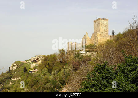 Italien, Insel Sizilien, Enna, Castello Tu Lombardia, Detail, Stockfoto