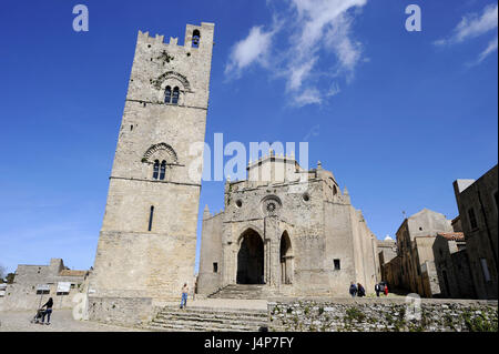 Italien, Insel Sizilien, Erice, Kirche Chiesa Madre, Stockfoto