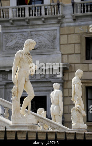 Italien, Insel Sizilien, Palermo, Piazza Pretoria, na ja, Fontana Pretoria, Statuen, Detail, Stockfoto