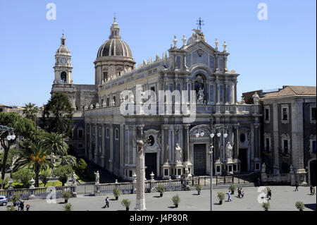 Italien, Insel Sizilien, Catania, Piazza del Duomo, Kathedrale, Stockfoto