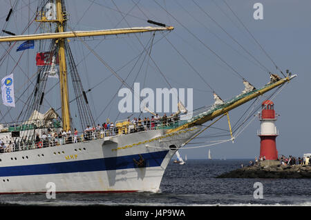 Deutschland, Mecklenburg-Vorpommern, Rostock, Teil der Stadt, Warnemünde, Hansesail, Ostsee, Segeln, Schulschiff, "mich", Stockfoto