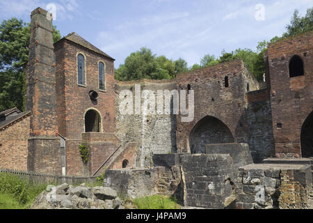 Großbritannien, England, Shropshire, Coalport, Blists Hill viktorianischen Stadtmuseum, Hochöfen, Stockfoto