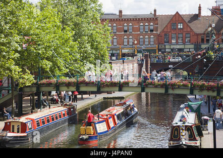 Großbritannien, England, Birmingham, Worcester und Birmingham Kanal, Stiefel, Stockfoto