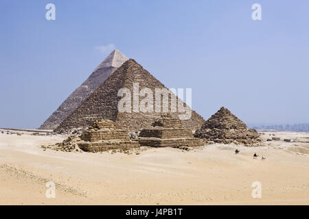 Pyramiden von Gizeh, Ägypten, Kairo, Stockfoto