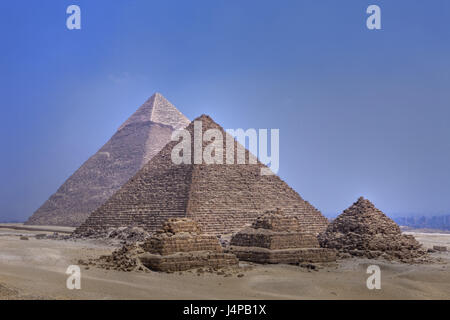 Pyramiden von Gizeh, Ägypten, Kairo, Stockfoto