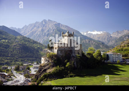 Italien, Aostatal, Saint-Pierre, Burg, Stockfoto