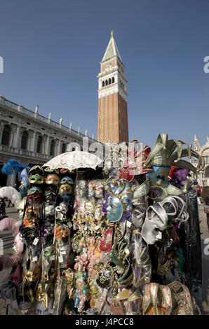 Italien, Veneto, Venedig, Piazza San Marco, Masken, Stockfoto