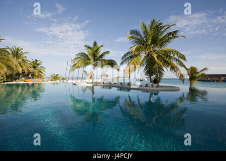 Pool von den Malediven Insel Kandooma, den Malediven, im Süden Male-Atoll Stockfoto