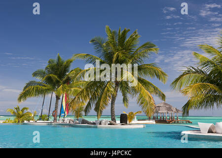 Pool von den Malediven Insel Kandooma, den Malediven, im Süden Male-Atoll Stockfoto