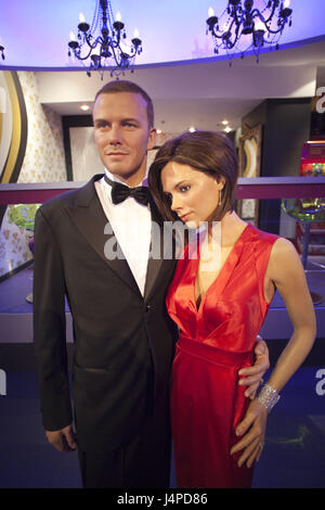 Großbritannien, England, London, Madame Tussaud, Wachs Charakters Kabinett, David Beckham, Victoria Beckham, Stockfoto