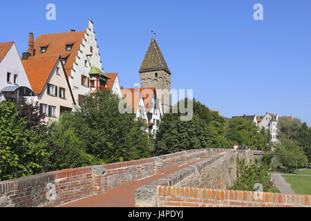 Deutschland, Ulm, Old Town, Häuser, schiefe Turm, Stockfoto