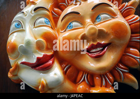 Italien, Sizilien, Santo Stefano di Camastra, Sonne und Mond, Keramik, Detail, Stockfoto