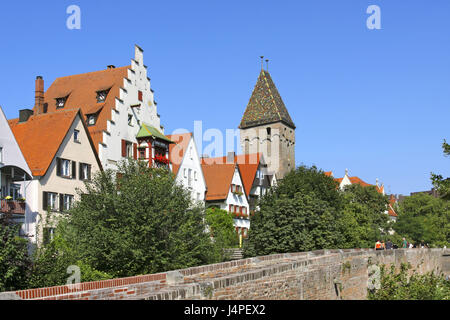 Deutschland, Ulm, Old Town, Häuser, schiefe Turm, Stockfoto