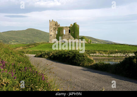 Irland, Munster, County Kerry, Ring of Kerry, Caherciveen, Ballycarbery Castle, Stockfoto