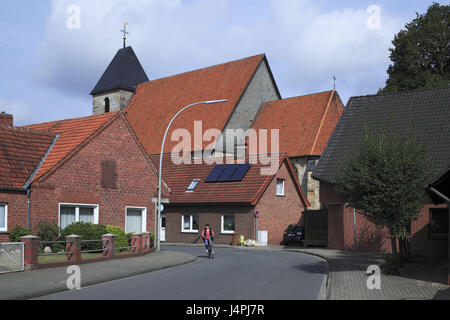 Deutschland, Niedersachsen, samt Gemeinde Lengerich, lokale Mitte, Stadthäuser, gemauerte Gebäude, Stockfoto