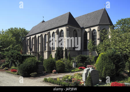 Deutschland, Nordrhein-Westfalen, Ruhr Gebiet, Duisburg, Abtei Schinken Frühling, Prämonstratenserkloster St. Johann Baptist, Abtei, Friedhof, Stockfoto