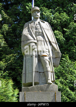 Marechal Foch Statue, Lichtung des Waffenstillstandes, Glade Rethondes, Waffenstillstand von 11. November 1918, Wald von Compiegne, Oise, Picardie, Hauts-de-France Stockfoto