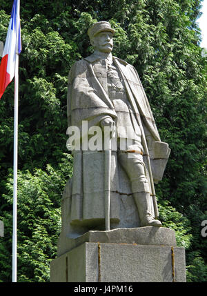 Marechal Foch Statue, Lichtung des Waffenstillstandes, Glade Rethondes, Waffenstillstand von 11. November 1918, Wald von Compiegne, Oise, Picardie, Hauts-de-France Stockfoto