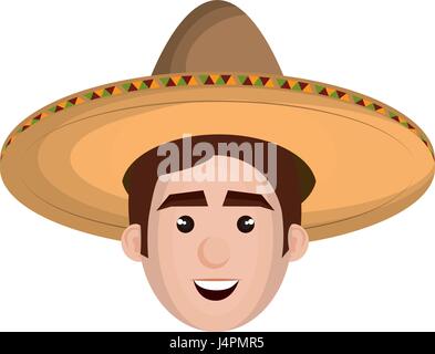 mexikanische Mann Avatar Charakter Stock Vektor