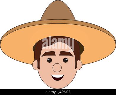mexikanische Mann Avatar Charakter Stock Vektor