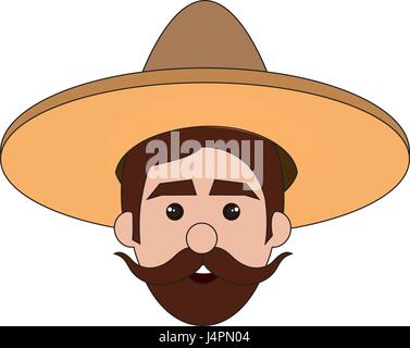 mexikanische Mann Avatar Charakter Stock Vektor
