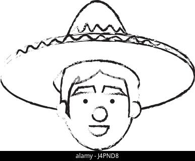 mexikanische Mann Avatar Charakter Stock Vektor