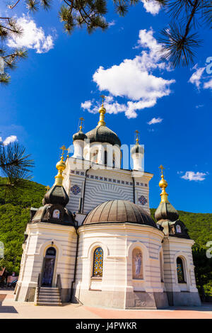 Luftbild auf Kirche der Auferstehung Christi, Krim, Russland Stockfoto