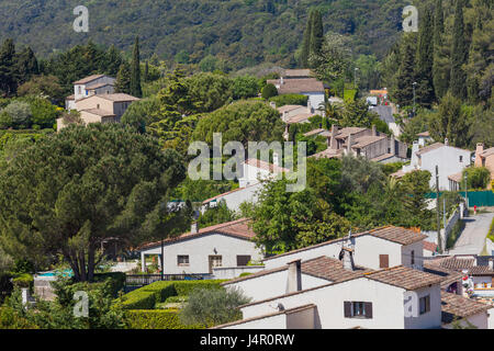 Blick auf alte Kleinstadt, Biot, Alpes-Maritimes Abteilung, Provence-Alpes-Cote d ' Azur, Frankreich Stockfoto