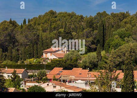 Blick auf alte Kleinstadt, Biot, Alpes-Maritimes Abteilung, Provence-Alpes-Cote d ' Azur, Frankreich Stockfoto