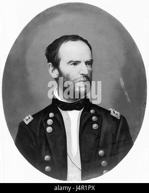 William Tecumseh Sherman war während des Amerikanischen Bürgerkriegs General der Union, bekannt für seinen marsch durch Georgien und die Carolinas. Seine Taktiken, einschließlich der totalen Kriegsstrategien, waren entscheidend für den Abschluss der warâ im Jahr 1865. Stockfoto