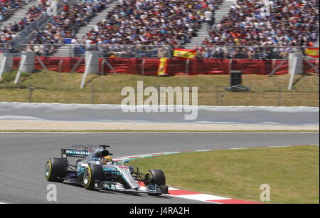 Montmelo, Spanien. 13. Mai 2017. Lewis Hamilton (GBR) Mercedes-Benz F1 W08 Hybrid bei Formel 1 World Championship, FIA, spanischen Grand Prix, Qualifikation, Barcelona. Kredit-13.05.2017: Gtres Información Más lokalen auf line,S.L./Alamy Live News Stockfoto