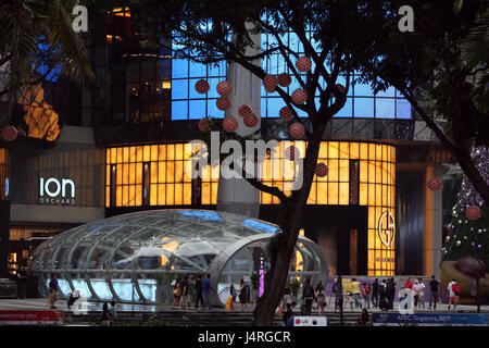 Singapur, Insel, Stadt, Orchard Road, shopping Street, shopping, Wirtschaft, Zentrum, Shopping Center, Einkaufszentrum, Architektur, Moderning, ION, Stockfoto