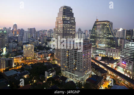 Thailand, Bangkok, Silom Gegend, Skyline, Sonnenuntergang, Stockfoto