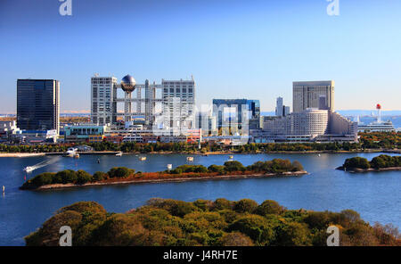 Japan, Tokyo, Tokyo Bay, Odaiba District, Fuji TV-Gebäude Stockfoto